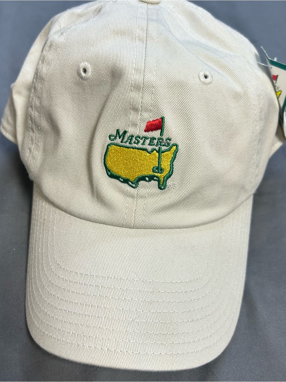Masters American Needle Hat Cap Strap Back Mens Beige Golf Augusta Stained